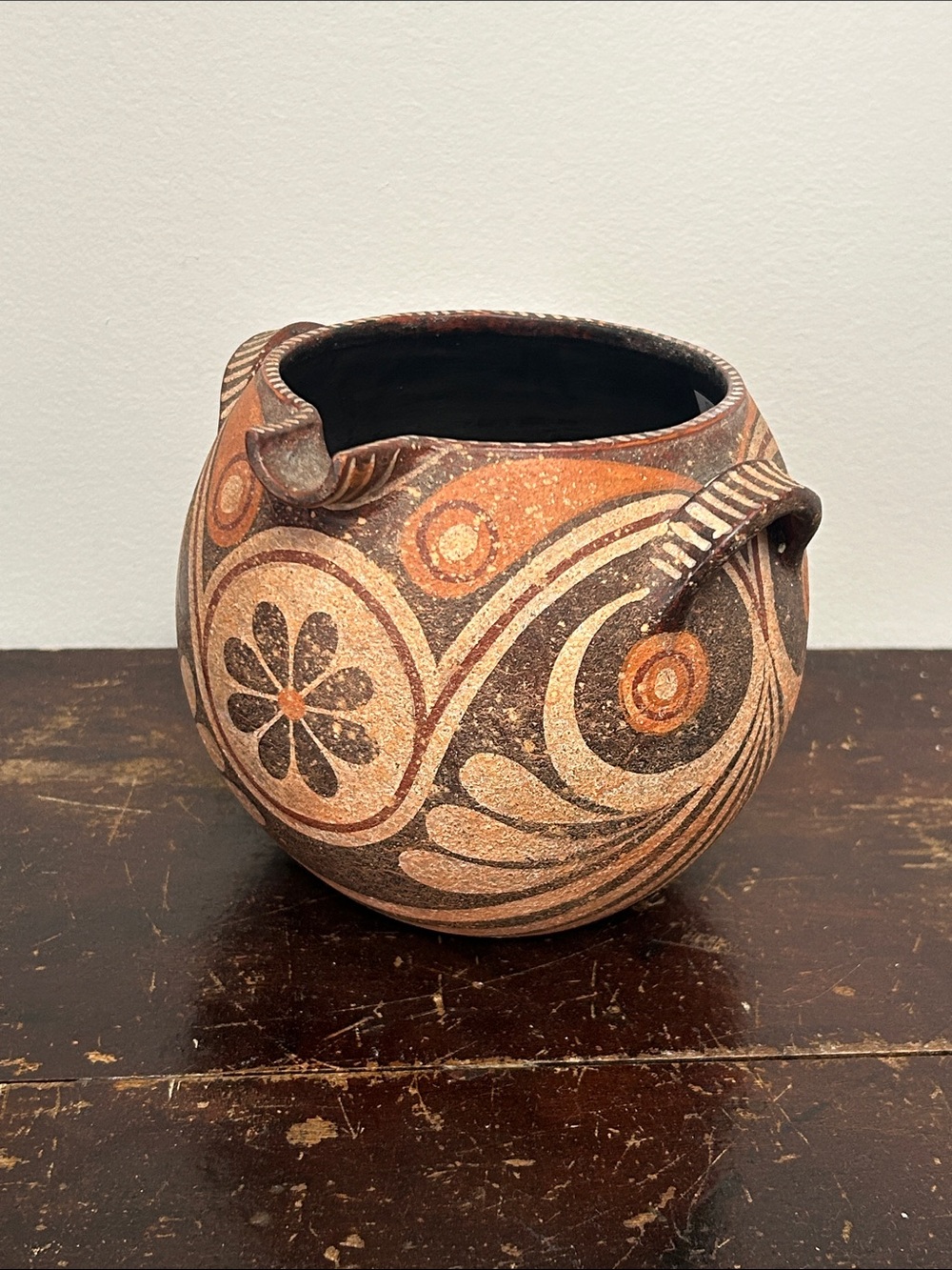 Museum Pottery Antique Reproduction Hand Crafted & Painted Planter Greece/ Crete